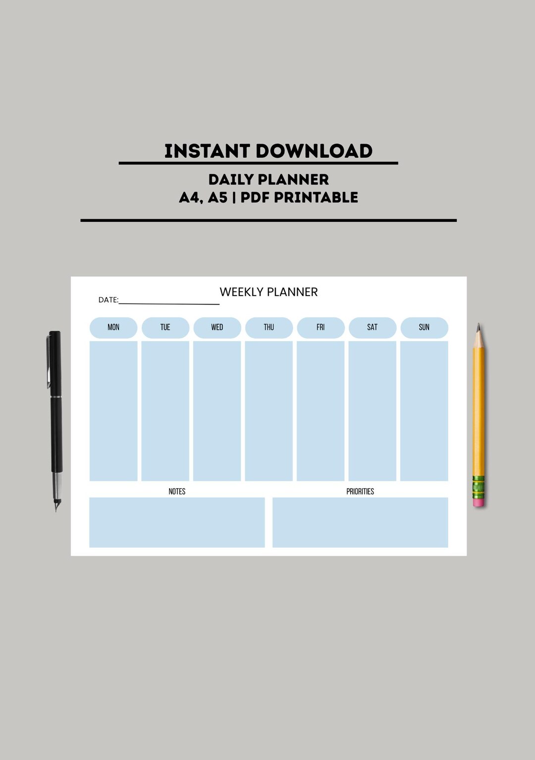 Weekly Planner Printable | Minimalist Weekly Planner | A4 A5 PDF ...