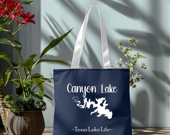 West Okoboji Lake Tote Bag - Printed on Front/Back with 3 Size Options (13"-16"-18")