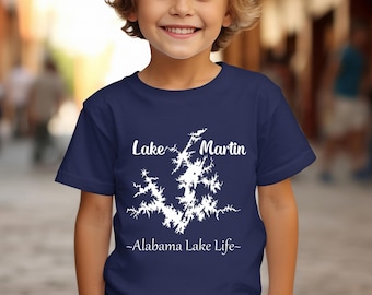 Maglietta per ragazzi Lake Martin - Maglietta ultra morbida - Abbigliamento per gli amanti della vita sui laghi dell'Alabama