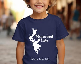 Camiseta juvenil del lago Moosehead - Camiseta ultrasuave - Camiseta de la vida en los lagos de Maine