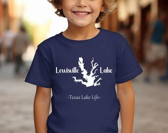 Camiseta juvenil del lago Lewisville - Camiseta ultrasuave - Vida en los lagos de Texas