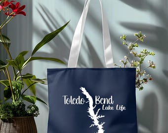 Toledo Bend Tote Bag - Printed on Front/Back with 3 Size Options (13"-16"-18")