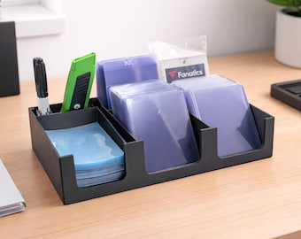 Card Caddy Daddy MEGA- Trading Card Organizer Holder for Top Loaders, Sleeves, Card Savers, Pens, Box Cutter and MORE