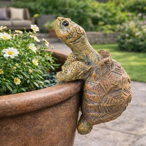 Hanging Turtle Planter Decor – Cute Resin Turtle Pot Hanger for Plants, Garden & Balcony Plant Decor