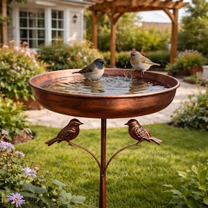 Vintage Vogeltränke Vogeltränke für Garten - Metall Outdoor Vogeltränke mit Einsätzen, rustikale Vogeltränke Gartendekoration