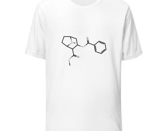 Structure de la molécule de cocaïne | Chemise de chimie des alcaloïdes | T-shirt sciences pharmacologiques