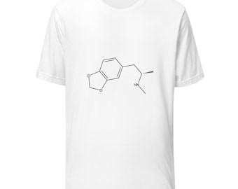 Structure moléculaire de la MDMA | Chemise de chimie d'ecstasy | t-shirt scientifique psychédélique | Cadeau rave