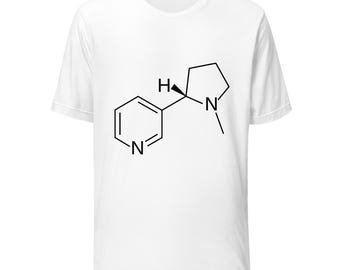 Nicotine Molecule Structure | Chemistry T-Shirt | Science Nerd Gift | Smoker Humor Tee