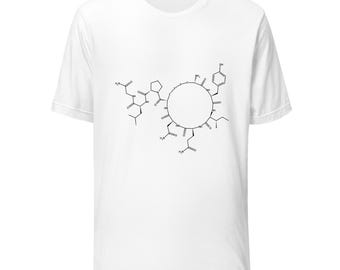Oxytocin Molecule Love Hormone Chemistry Science T-Shirt Biochemistry Nerd Tee