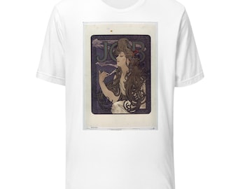 -shirt Mucha JOB cigarettes 1896 | affiche vintage Art nouveau | Cadeau beaux-arts
