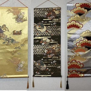 書 Japanese Kimono Obi Wall Hanging Scroll Kimono Obi Silk Wall Hanging - Etsy