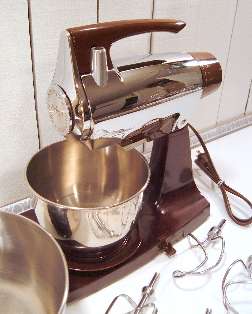 Vintage Mixmaster Sunbeam Vista Mixmaster Set Brown & Etsy