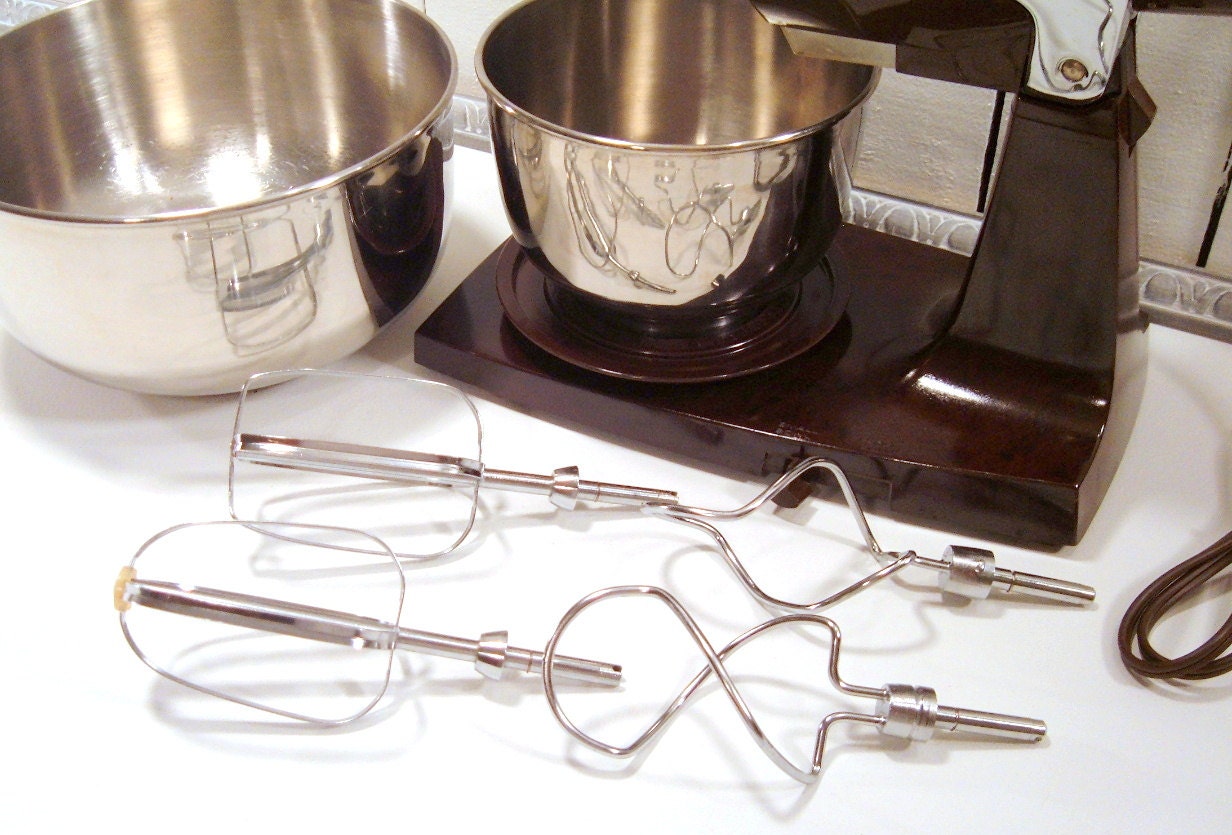 Vintage Mixmaster Sunbeam Vista Mixmaster Set Brown & Etsy