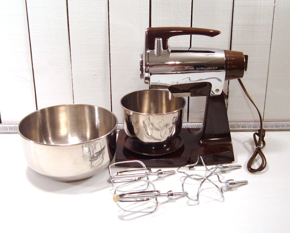 Vintage Mixmaster Sunbeam Vista Mixmaster Set Brown & Etsy