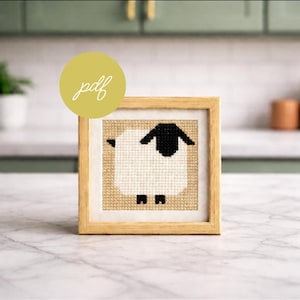 Scottish Sheep Mini Square Cross Stitch Pattern