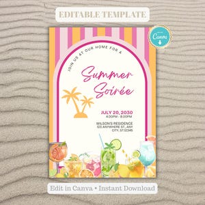 Summer Soirée Invitation Template | summer party invitation, Poolside Party Invite (Digital Download)