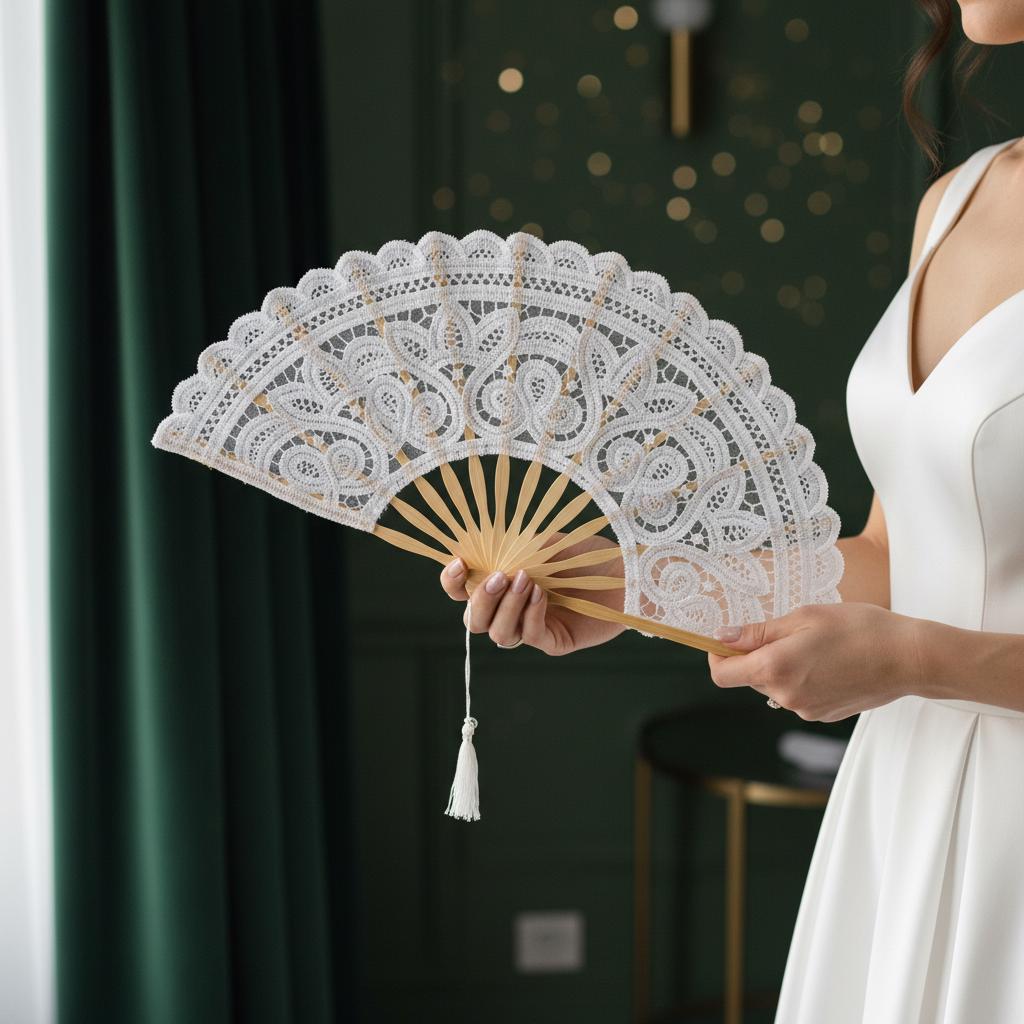 Lace Hand Fan, White Black Beige Bridal, Vintage Spanish Wedding Accessory, Flamenco Bridesmaid Prop