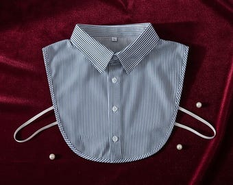 Gestreepte afneembare kraag dames nep half shirt Dickey verwijderbare valse formele gelaagdheid decoratie inzetstuk