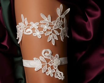 Set di giarrettiera da sposa in pizzo Something Blue Vintage Floral Lancio Bianco Blu navy Regalo per la sposa