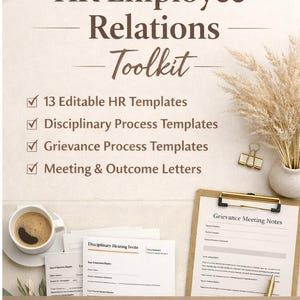 Kit de herramientas de relaciones con los empleados de RR. HH. / Plantillas editables de investigación, disciplina y quejas