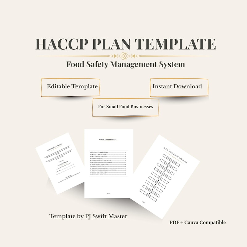 Haccp Plan.pdf Haccp Plan Templates - Etsy