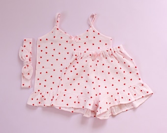 Mommy and Me Muslin Outfit, Personalized Bunny Toy, Summer Family Set