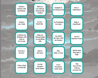Dog Bucket List Printable – Pet Memory Planner, Fun Adventures (Digital Download)