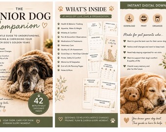 Senior Dog Care Companion - Health & Quality of Life Tracker PDF