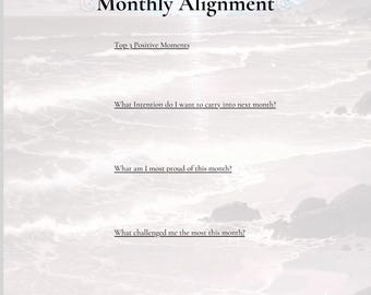 Printable Monthly Alignment Page- Goal Setting & Reflection Planner-Instant Digital Download-Undated Monthly Focus