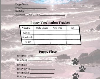 Puppy Profile Printable – Pet Information Tracker (Instant Download)