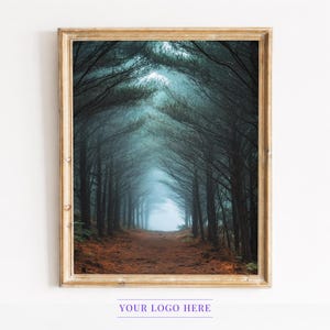 Cuadro decorativo "Sendero en el bosque" - Paisaje otoñal atmosférico, dosel de árboles brumoso, descarga digital imprimible, decoración rústica estilo cottagecore 378