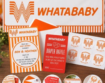 Whataburger inspired complete baby shower bundle