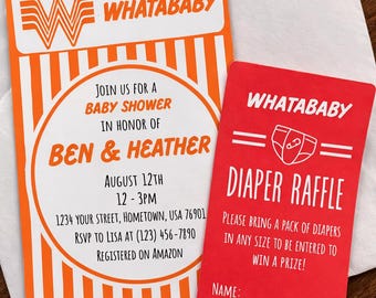 Whataburger inspired Whatababy Shower Digital Bundle Templates