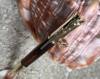 Luxury Wood Pen Gift, Cocobolo & Gold, Bolt Action Writing Pen
