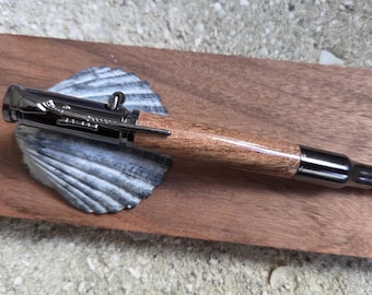 Hand Turned Curupay Pen, Gunmetal Finish, Handmade Pen Gift for Him