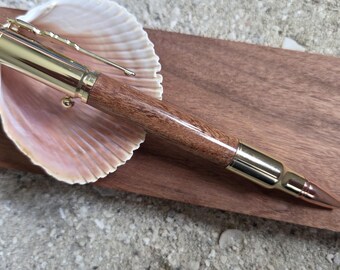 Curupay Wood Pen, Gold Finish, Hand Turned Pen, Executive Gift