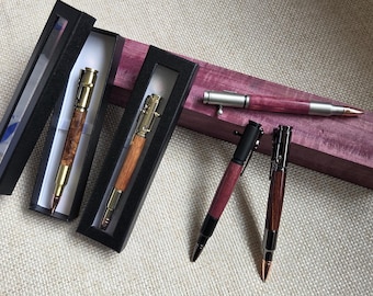 Custom Bolt-Action Pen – Choose Wood Species, Hardware Finish – Gift Boxed