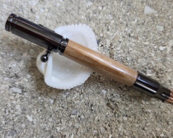 Cherry Wood Pen, Bolt Action, Gunmetal Trim, Made in Ontario