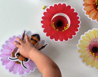 Bienen-Spiel | PDF zum Ausdrucken | Feinmotorik & Pinzettengriff