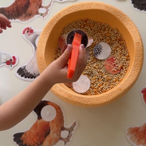 GIOCO DI ABBINAMENTO DEL POLLO per bambini / Promuove la percezione visiva e la concentrazione / Materiale didattico in PDF
