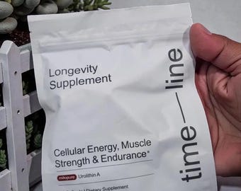 Oś czasu Mitopure – formuła Urolithin A – 60 kapsułek miękkich – data ważności: 07/2027 wykonane ręcznie