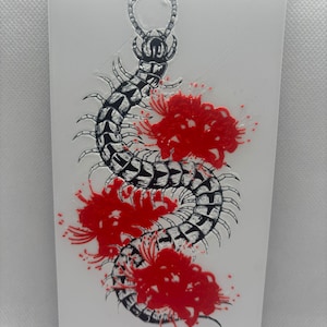 Hueforge Scolopendra Red Spider Lily Wall Art | Tokyo Ghoul Inspired Anime Decor | Gothic Japanese 3D Print Panel