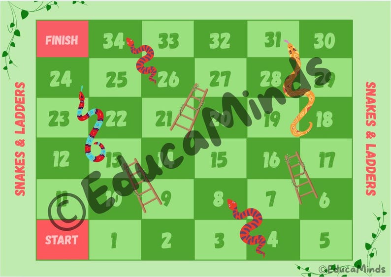 Snake & Ladders Game for English Students - Etsy