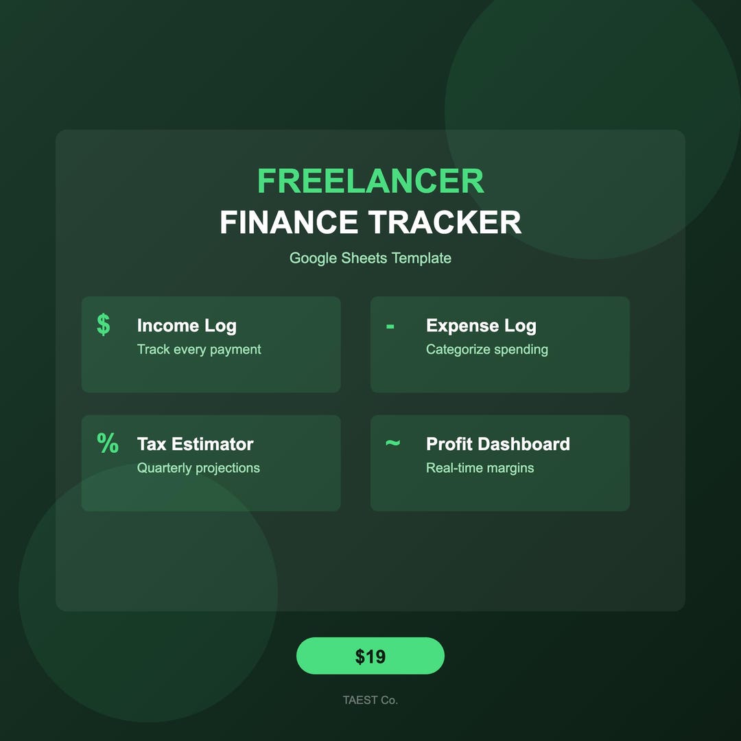 Freelancer Finance Tracker Google Sheets, Income Expense Log, Tax ...