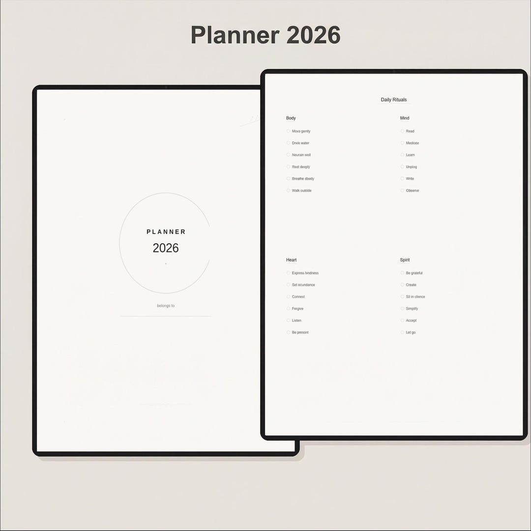 2026 Printable Minimalist Planner PDF, Digital Weekly & Daily, Clean ...