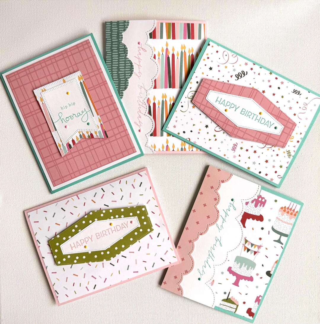 Handmade Birthday Cards (set of 5)/for Her/boxed/stationary - Etsy