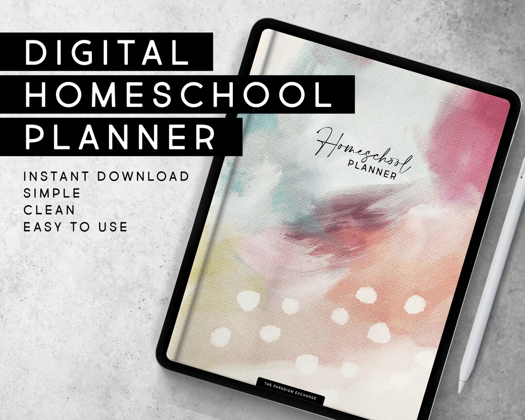 Abstract Painting Digital Homeschool Planner for Goodnotes Ipad ...