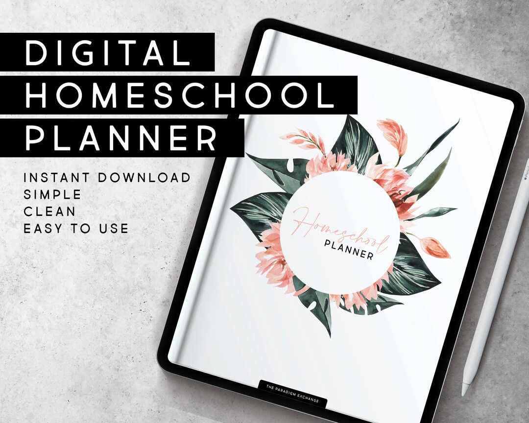 Tropical Digital Homeschool Planner for Goodnotes Ipad, Undated, Lesson