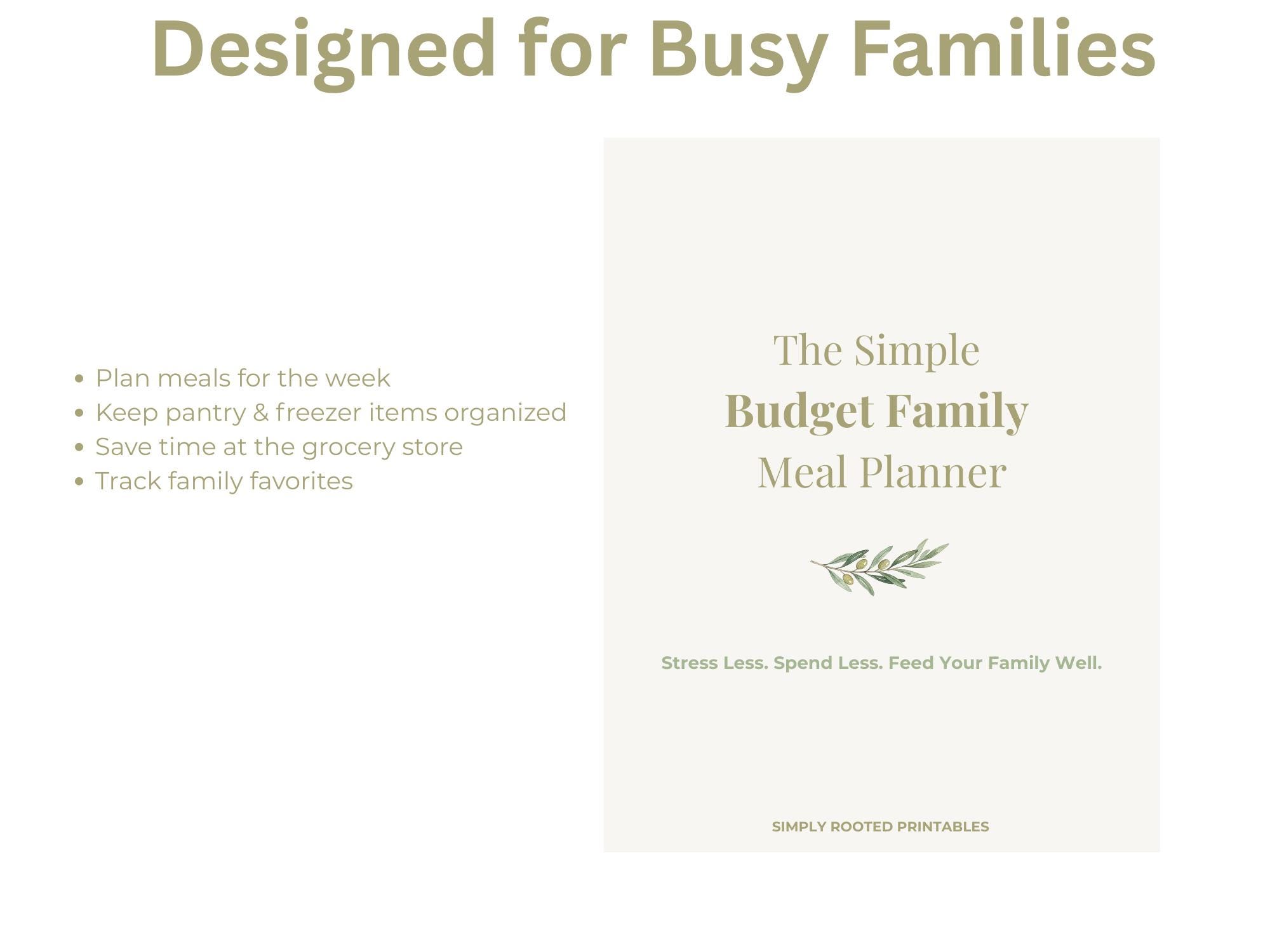 Weekly Family Meal Planner Printable | Grocery List & Pantry Inventory ...
