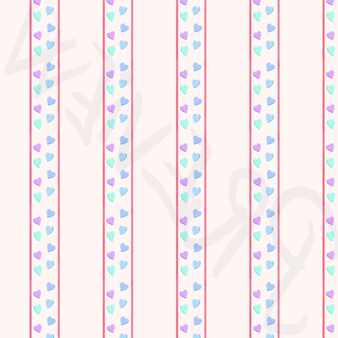 Cute Pastel Hearts Digital Pattern | Hand-drawn Seamless Pattern - Etsy